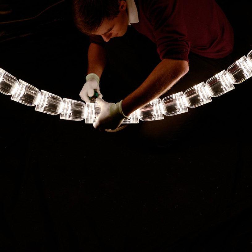 Lustra Chandelier Chrome Cristal Entrelacé Lignes - Neutralighting