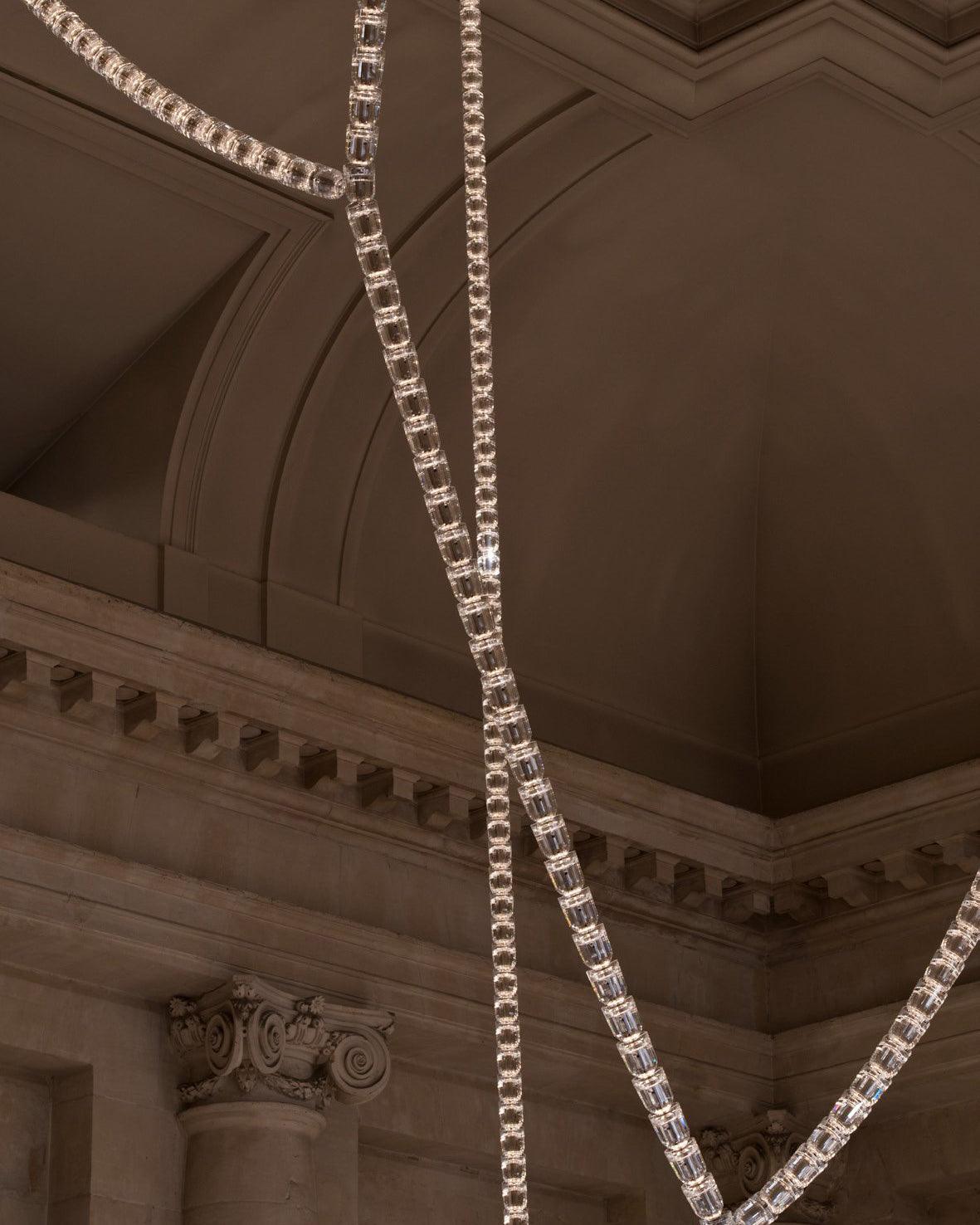 Lustra Chandelier Chrome Cristal Entrelacé Lignes - Neutralighting