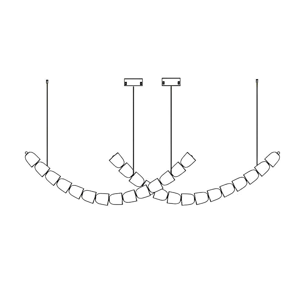 Lustra Chandelier Chrome Cristal Entrelacé Lignes - Neutralighting