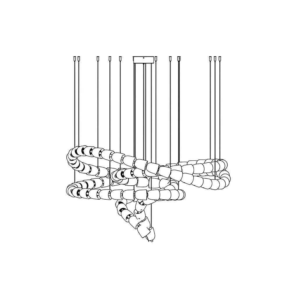 Lustra Chandelier Chrome Cristal Entrelacé Lignes - Neutralighting