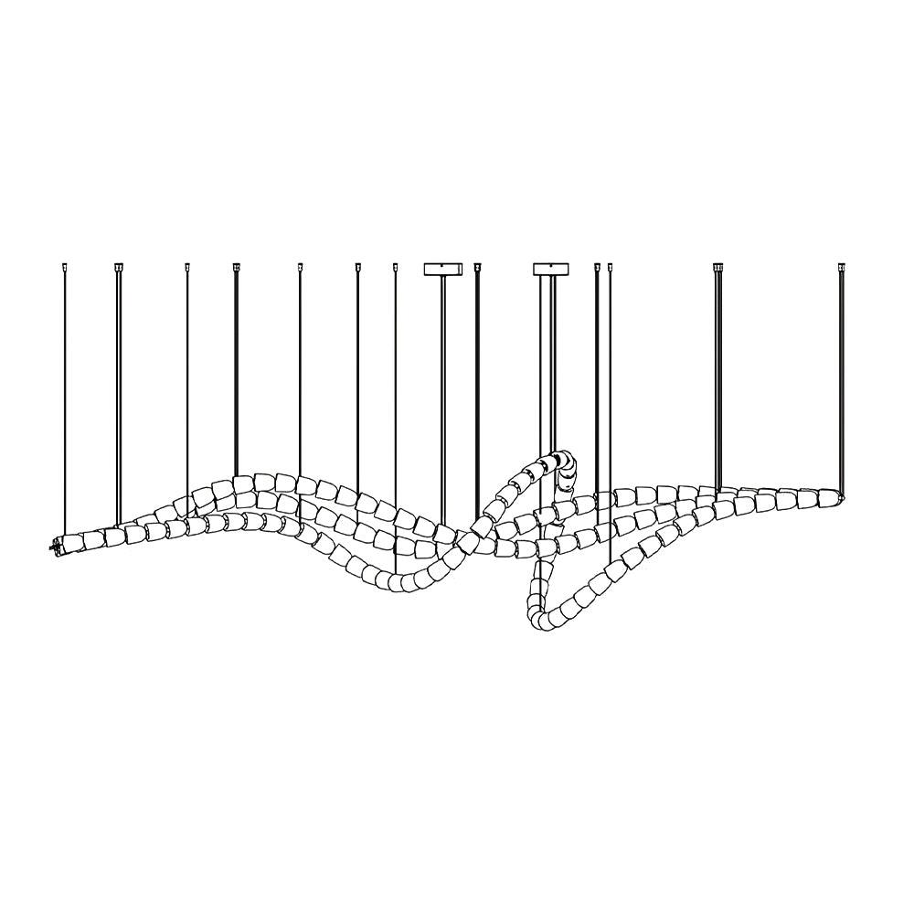 Lustra Chandelier Chrome Cristal Entrelacé Lignes - Neutralighting