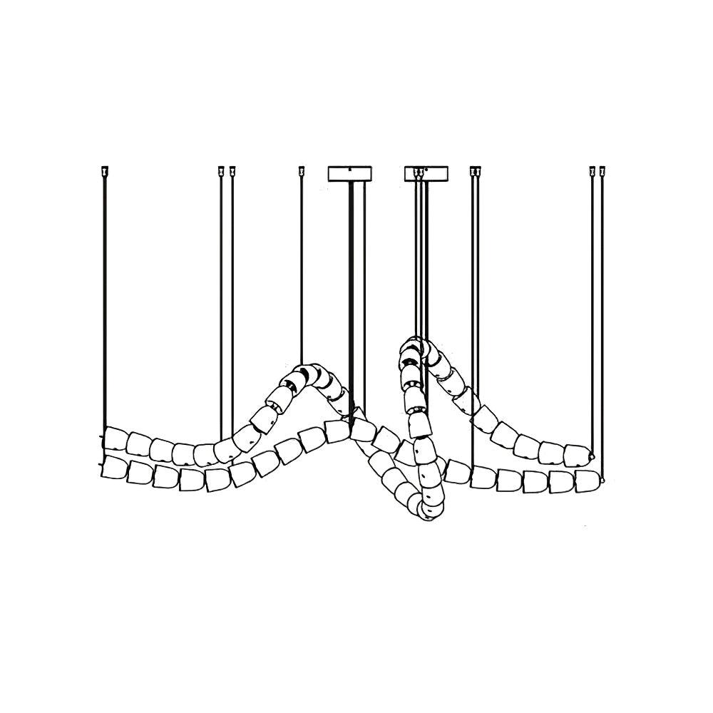 Lustra Chandelier Chrome Cristal Entrelacé Lignes - Neutralighting