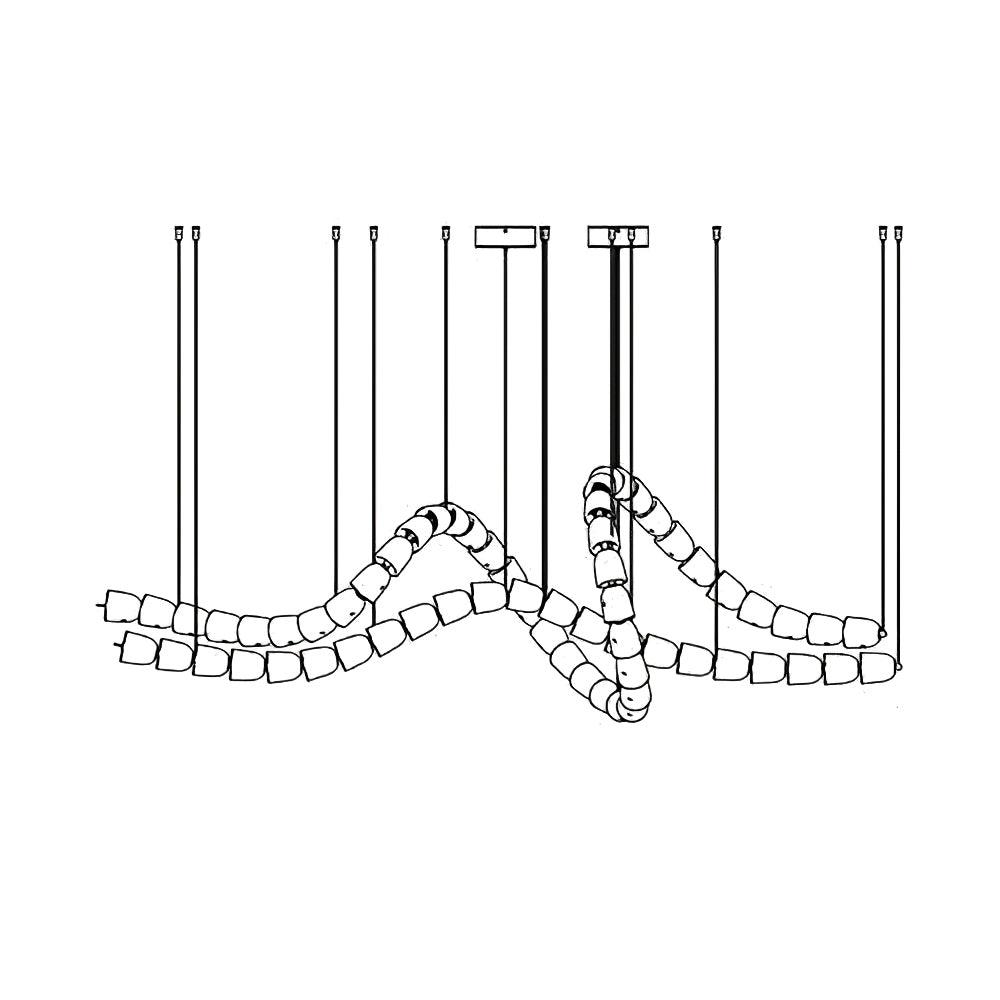 Lustra Chandelier Chrome Cristal Entrelacé Lignes - Neutralighting