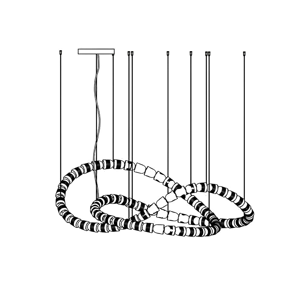 Lustra Chandelier Chrome Cristal Entrelacé Lignes - Neutralighting