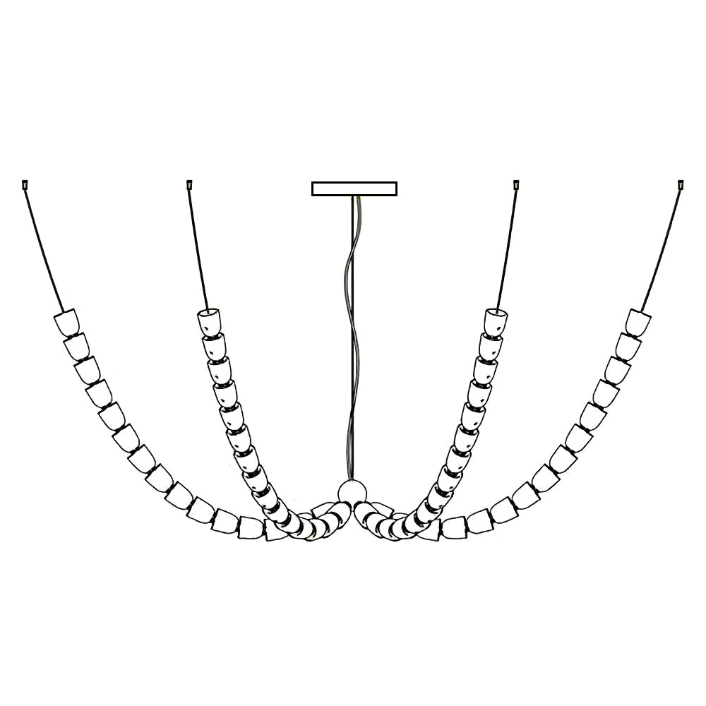 Lustra Chandelier Chrome Cristal Entrelacé Lignes - Neutralighting