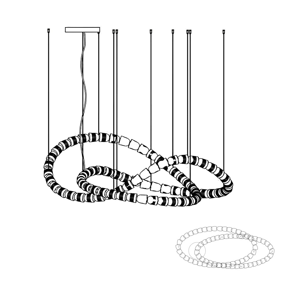 Lustra Chandelier Chrome Cristal Entrelacé Lignes - Neutralighting