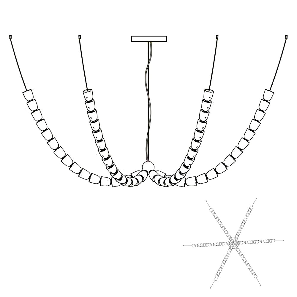 Lustra Chandelier Chrome Cristal Entrelacé Lignes - Neutralighting