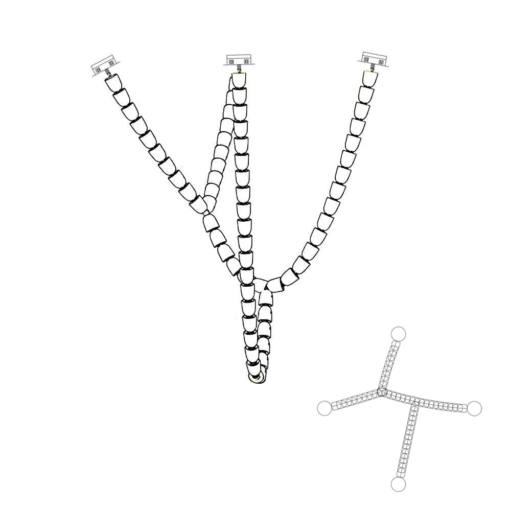 Lustra Chandelier Chrome Cristal Entrelacé Lignes - Neutralighting