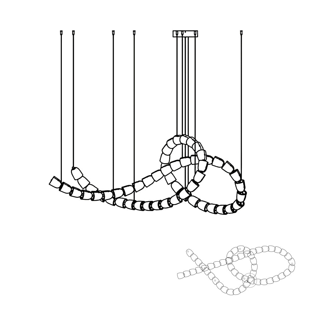 Lustra Chandelier Chrome Cristal Entrelacé Lignes - Neutralighting