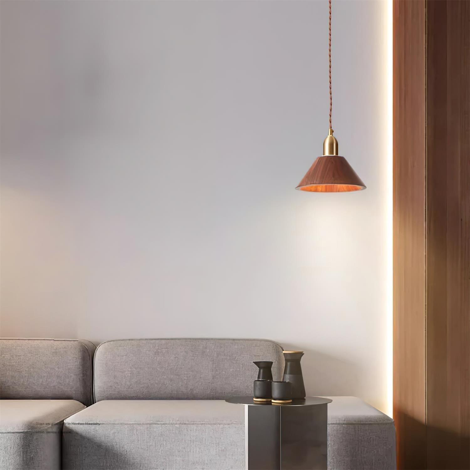 Emberin Suspension en bois de formes assorties en bois massif et laiton - Neutralighting