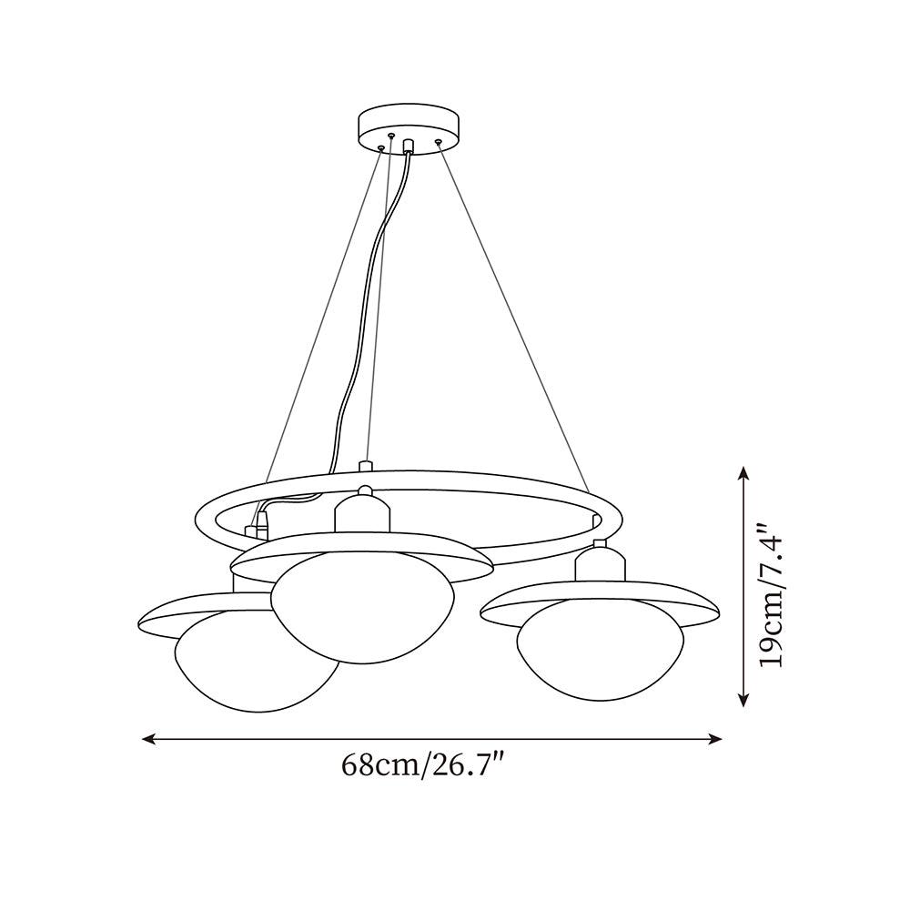 Gama Chandelier Copper Wood Round Vintage - Letslighting