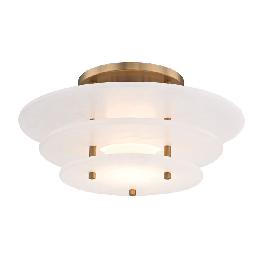 Zovena Modern Minimalist Steel Alabaster Ceiling Lamp - Neutralighting