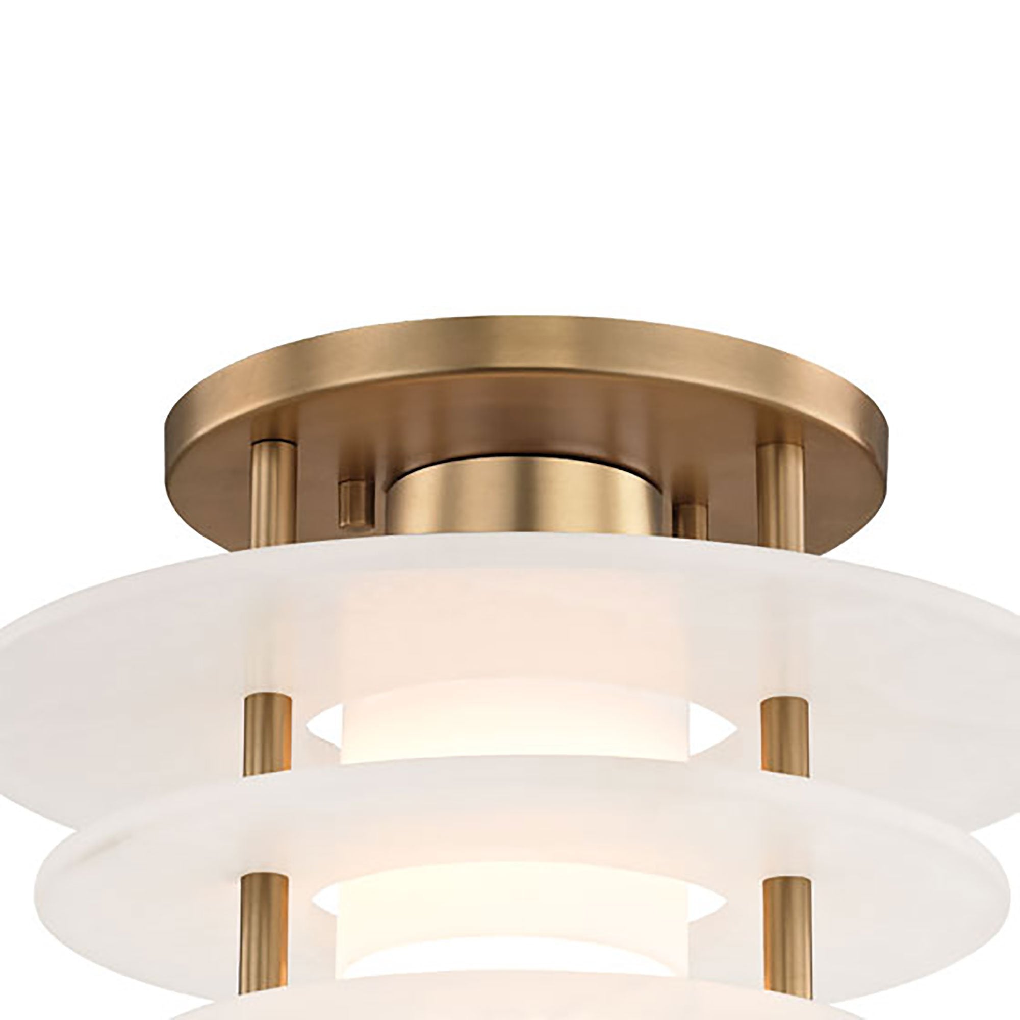 Zovena Modern Minimalist Steel Alabaster Ceiling Lamp - Neutralighting
