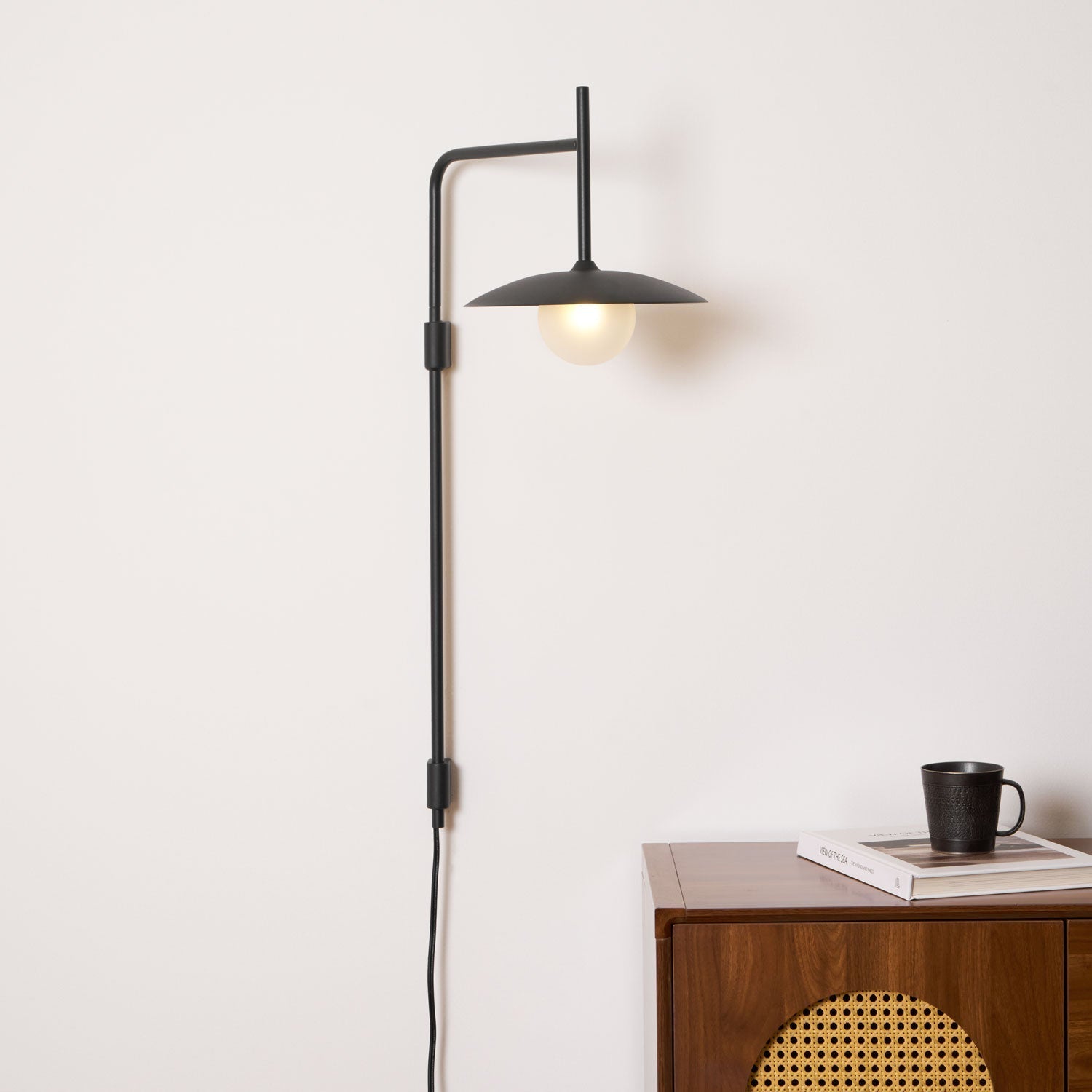 Edan Swing Arm Plug-in Glass Wall Lamp - Neutralighting