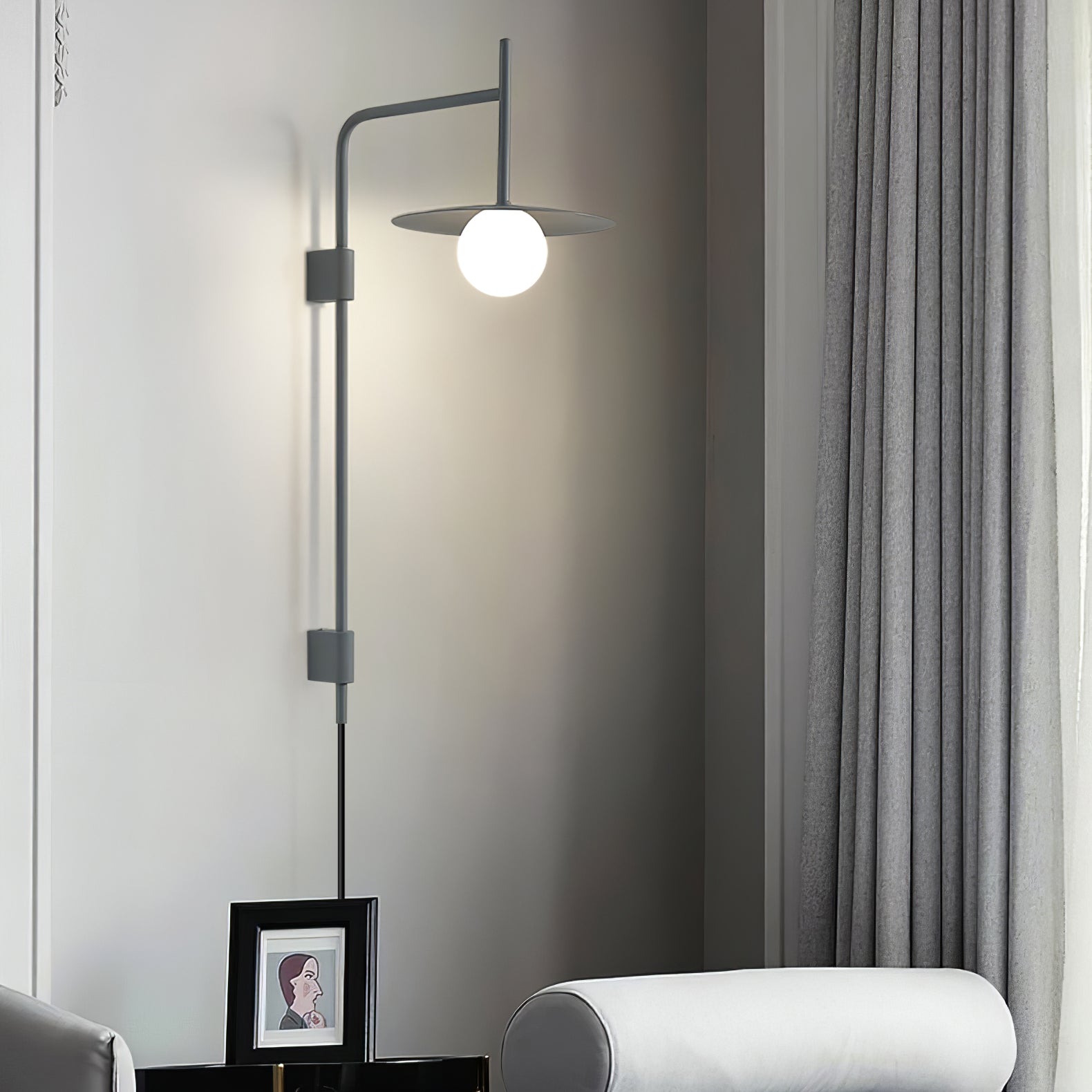 Edan Swing Arm Plug-in Glass Wall Lamp - Neutralighting