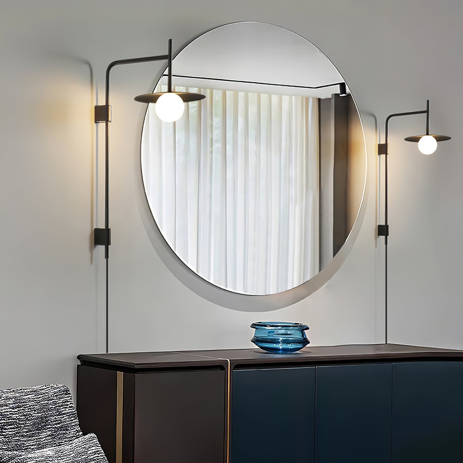 Edan Swing Arm Plug-in Glass Wall Lamp - Neutralighting