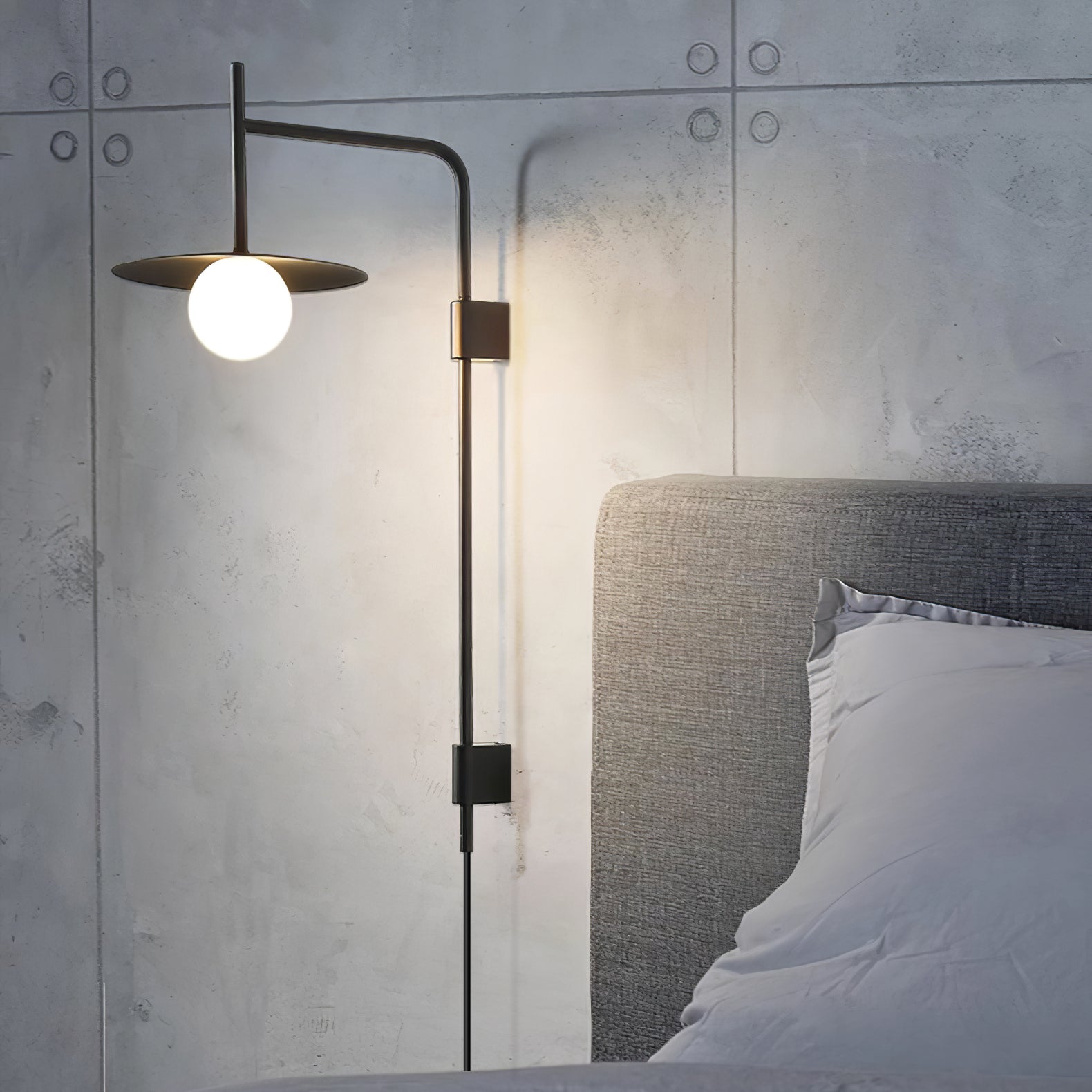 Edan Swing Arm Plug-in Glass Wall Lamp - Neutralighting
