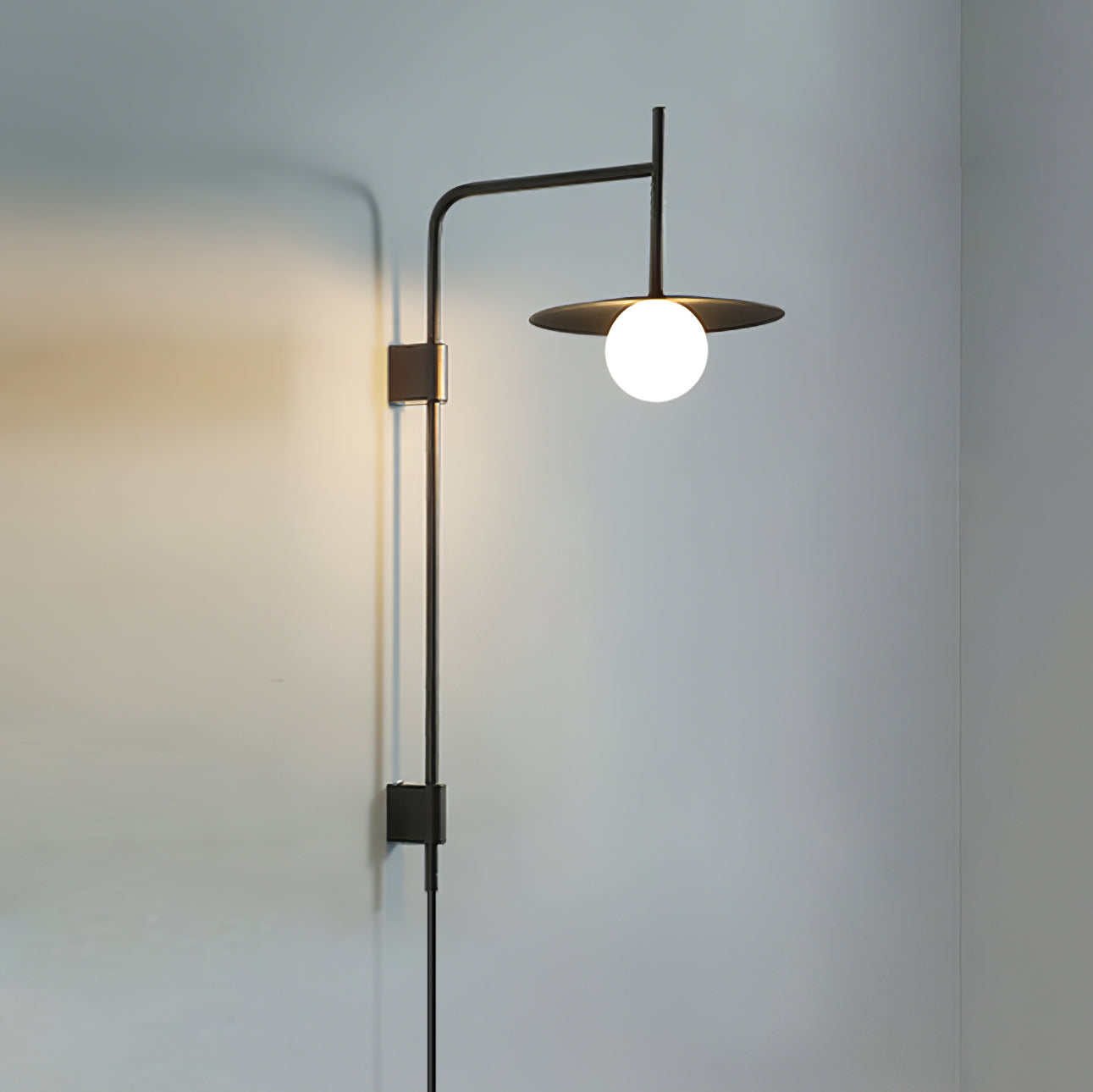 Edan Swing Arm Plug-in Glass Wall Lamp - Neutralighting