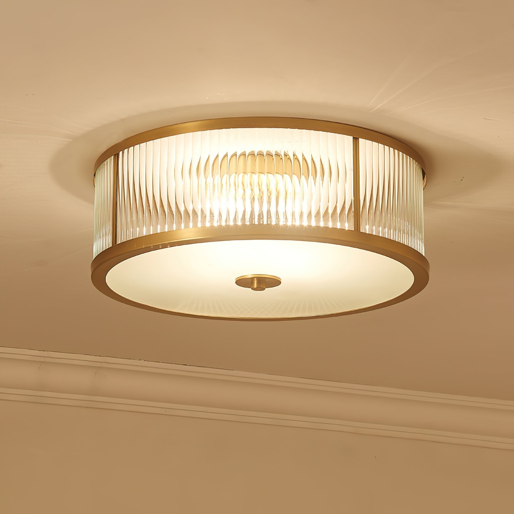 Avvynila Lampe de Plafond Laiton Verre Minimaliste Moderne - Neutralighting