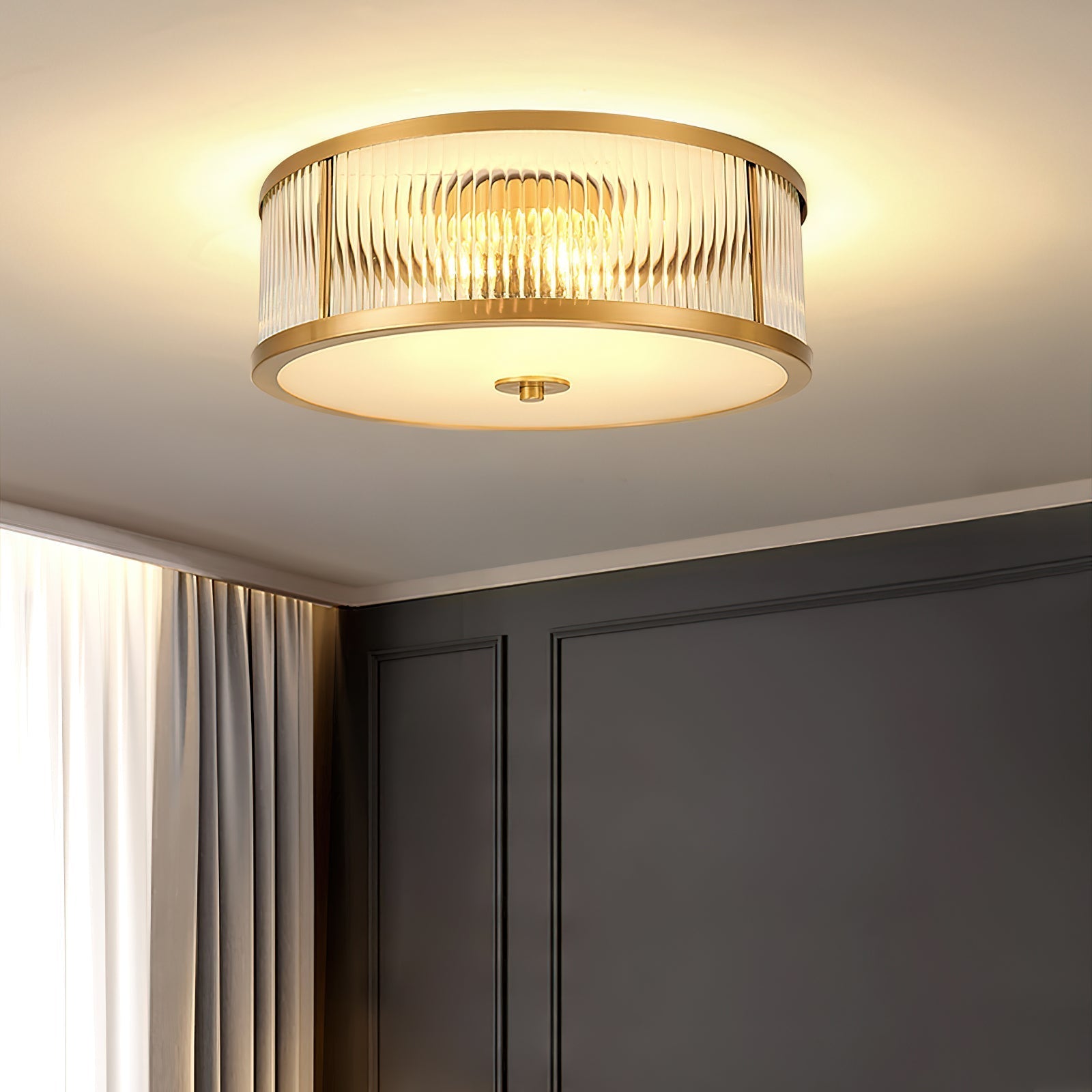 Avvynila Lampe de Plafond Laiton Verre Minimaliste Moderne - Neutralighting
