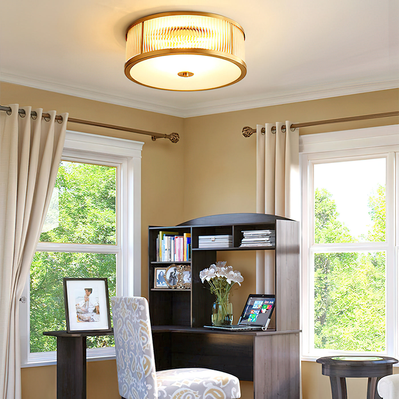 Avvynila Lampe de Plafond Laiton Verre Minimaliste Moderne - Neutralighting