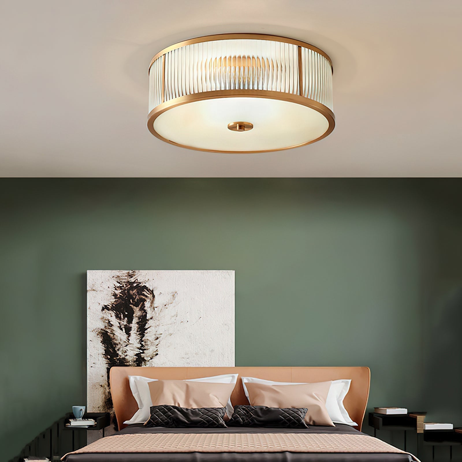 Avvynila Lampe de Plafond Laiton Verre Minimaliste Moderne - Neutralighting