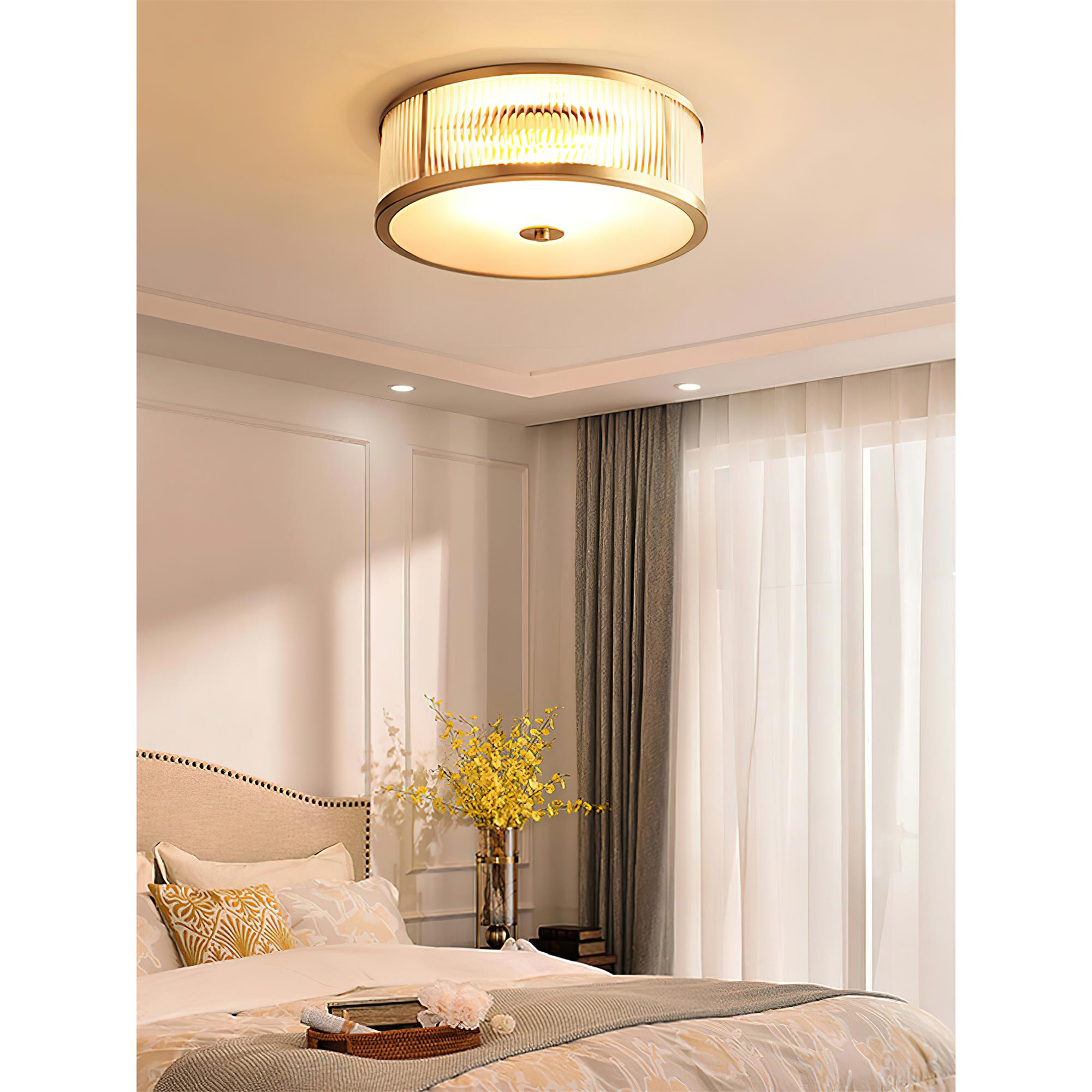 Avvynila Lampe de Plafond Laiton Verre Minimaliste Moderne - Neutralighting