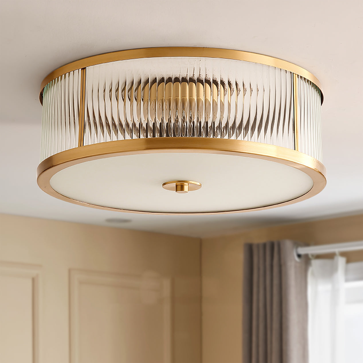 Avvynila Lampe de Plafond Laiton Verre Minimaliste Moderne - Neutralighting