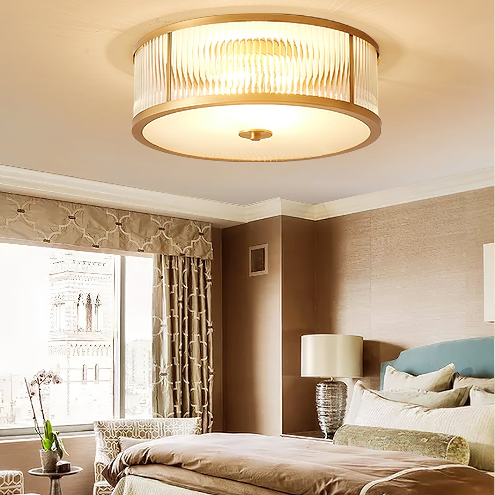 Avvynila Lampe de Plafond Laiton Verre Minimaliste Moderne - Neutralighting