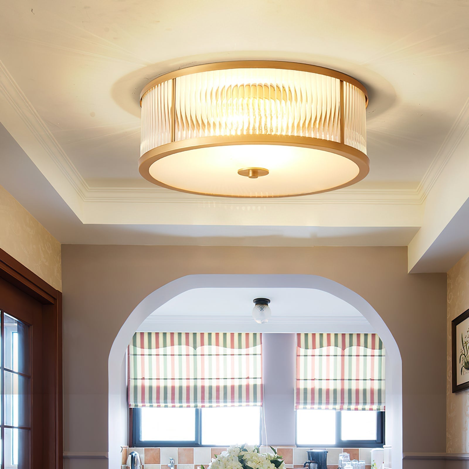 Avvynila Lampe de Plafond Laiton Verre Minimaliste Moderne - Neutralighting