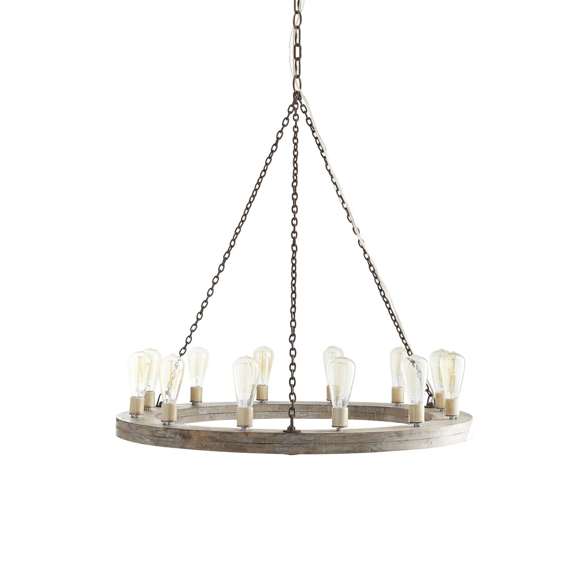 Armirila Vintage Industrial Wood Chandelier - Lamp Copper