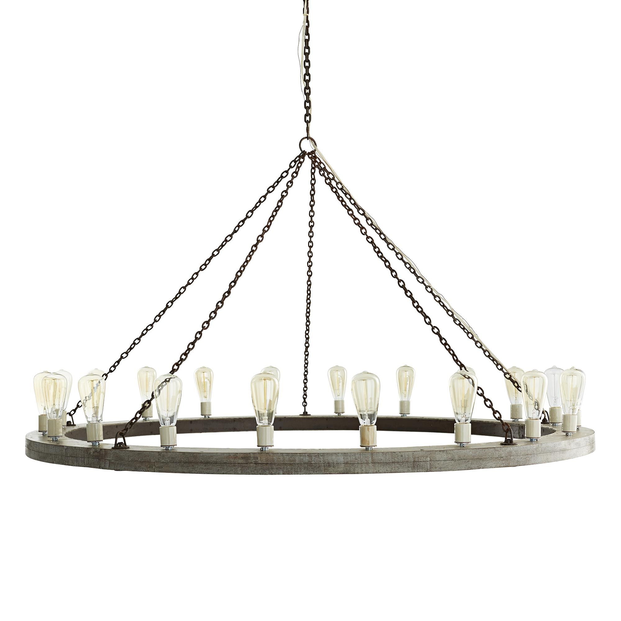 Armirila Vintage Industrial Wood Chandelier - Lamp Copper