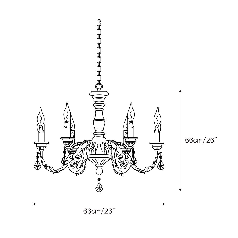 Ivinila Vintage Industrial Solid Wood Crystal Chandelier - Lamp Copper