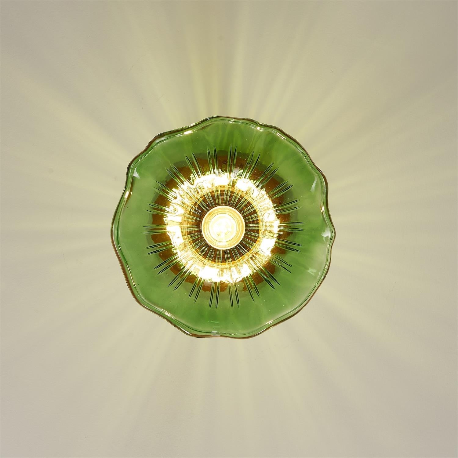 Aura Plafonnier Vintage Abat-jour Verre Laiton - Neutralighting