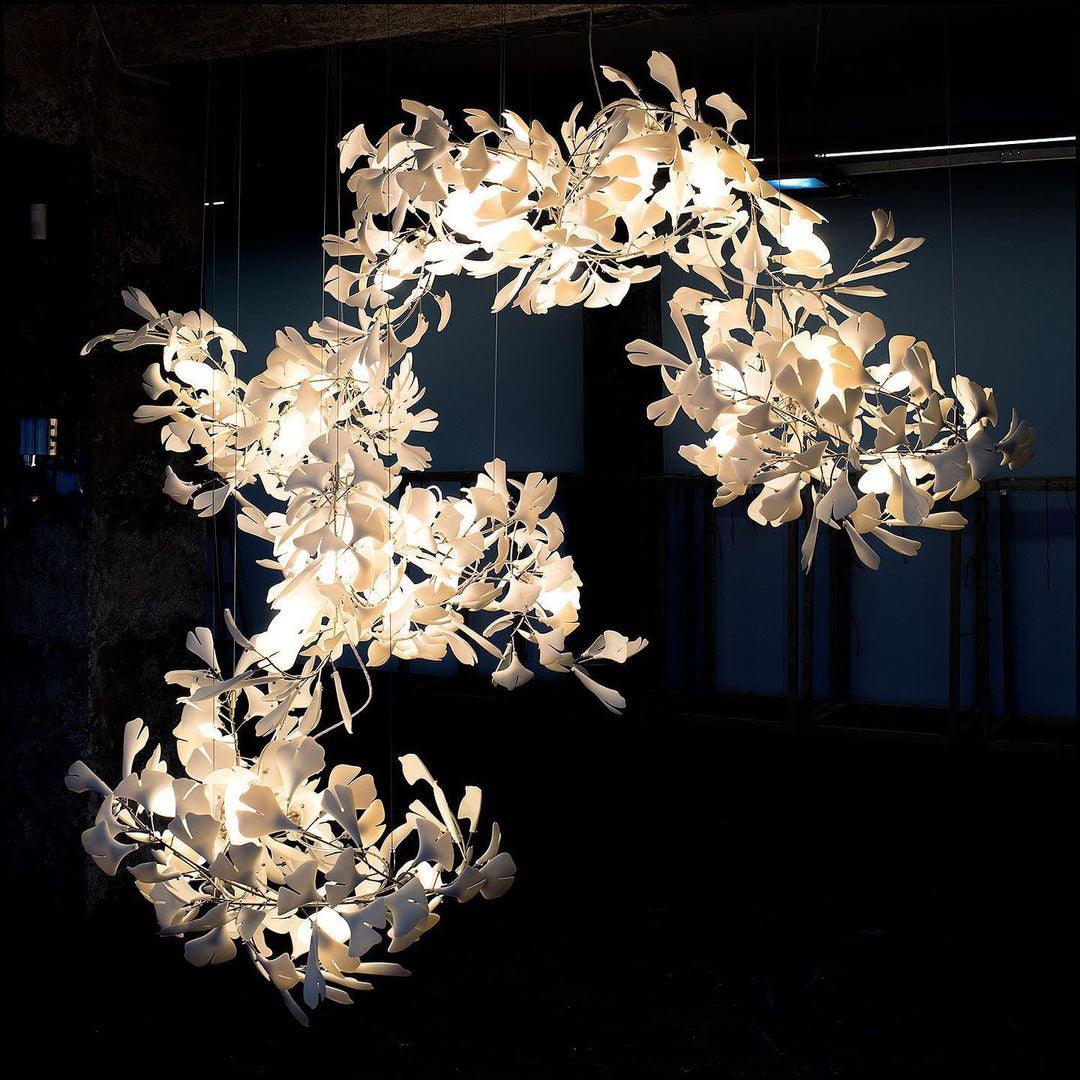 Olivia Lustre Linéaire GloGink Moderne, Métal/Céramique, Or, Salon