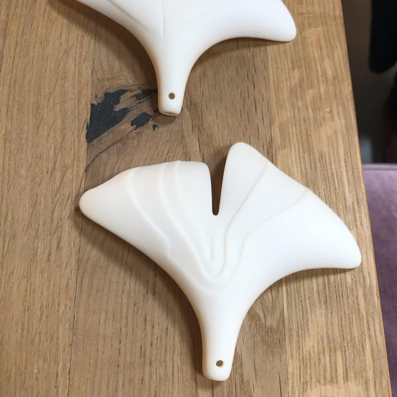 Gingko Lustre Version Longue Porcelaine Branche de Feuille Organique - Neutralighting
