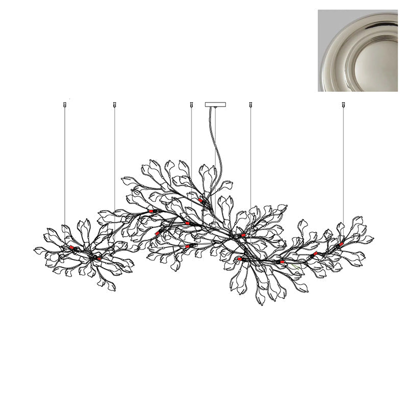 Gingko Lustre Longue Version Porcelaine Nature Inspiré - Neutralighting