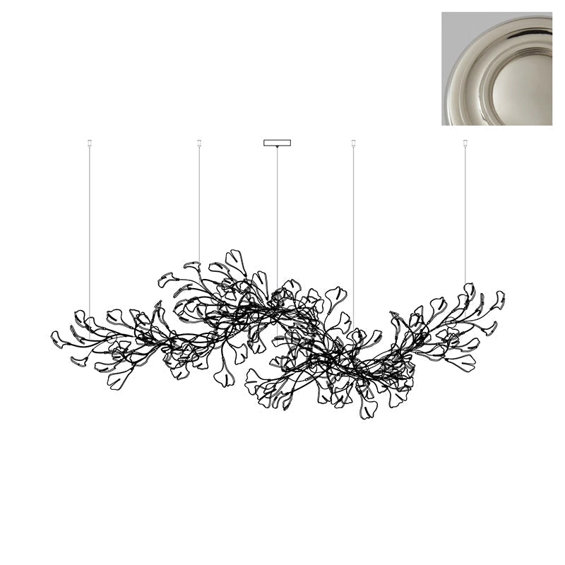 Gingko Lustre Longue Version Porcelaine Nature Inspiré - Neutralighting