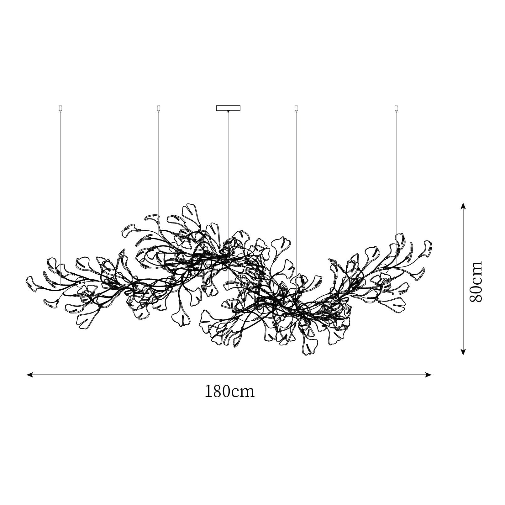 Gingko Lustre Longue Version Porcelaine Nature Inspiré - Neutralighting