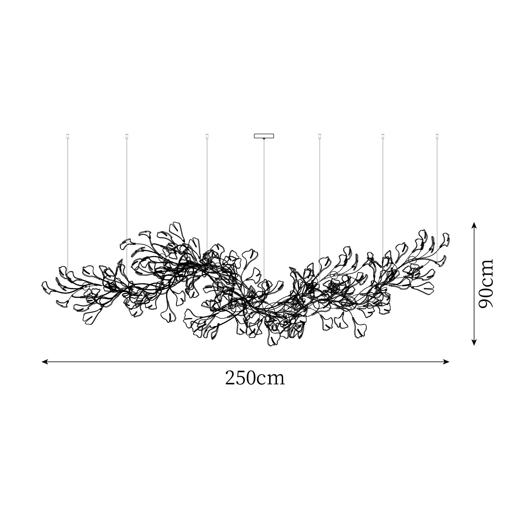 Gingko Lustre Longue Version Porcelaine Nature Inspiré - Neutralighting