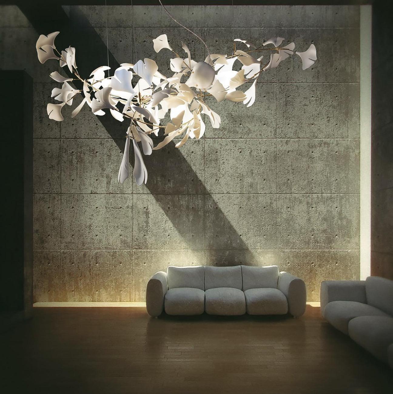 Gingko Chandelier A Style Forme Branche Feuille Moderne Salle à Manger - Neutralighting