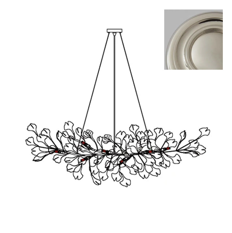 Ginkgo Lustre Céramique Blanche Pétales de Or Art Nouveau Organique - Neutralighting