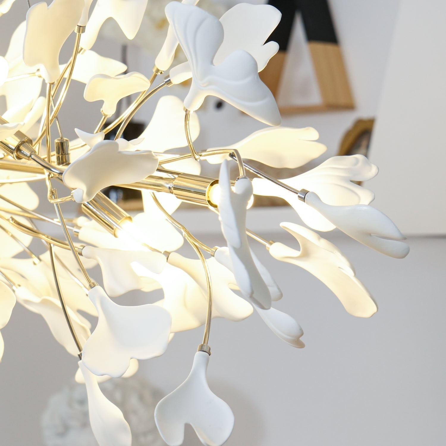 Arux Lustre Ginkgo Art Déco Courbé Vers le Bas