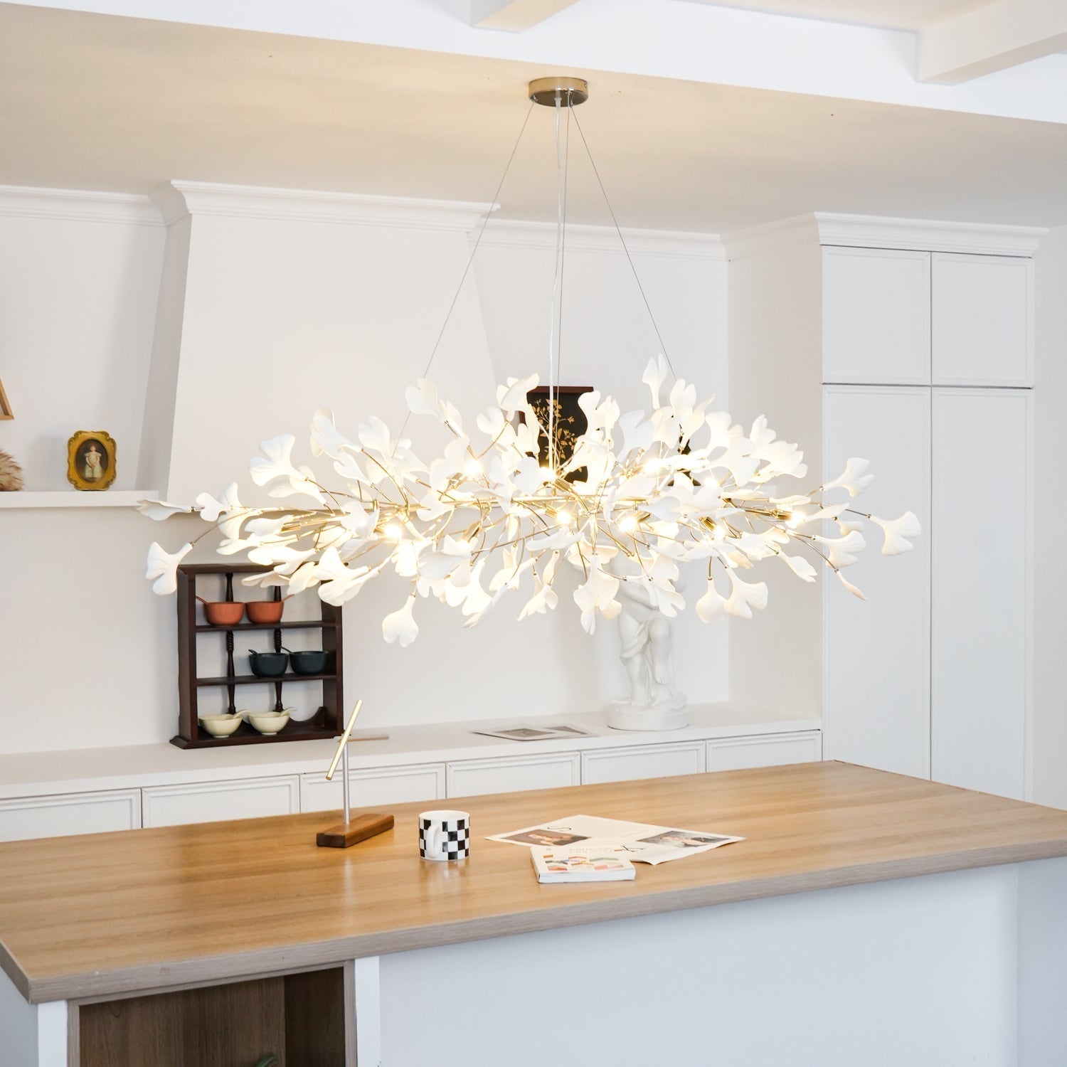 Arux Lustre Ginkgo Art Déco Courbé Vers le Bas