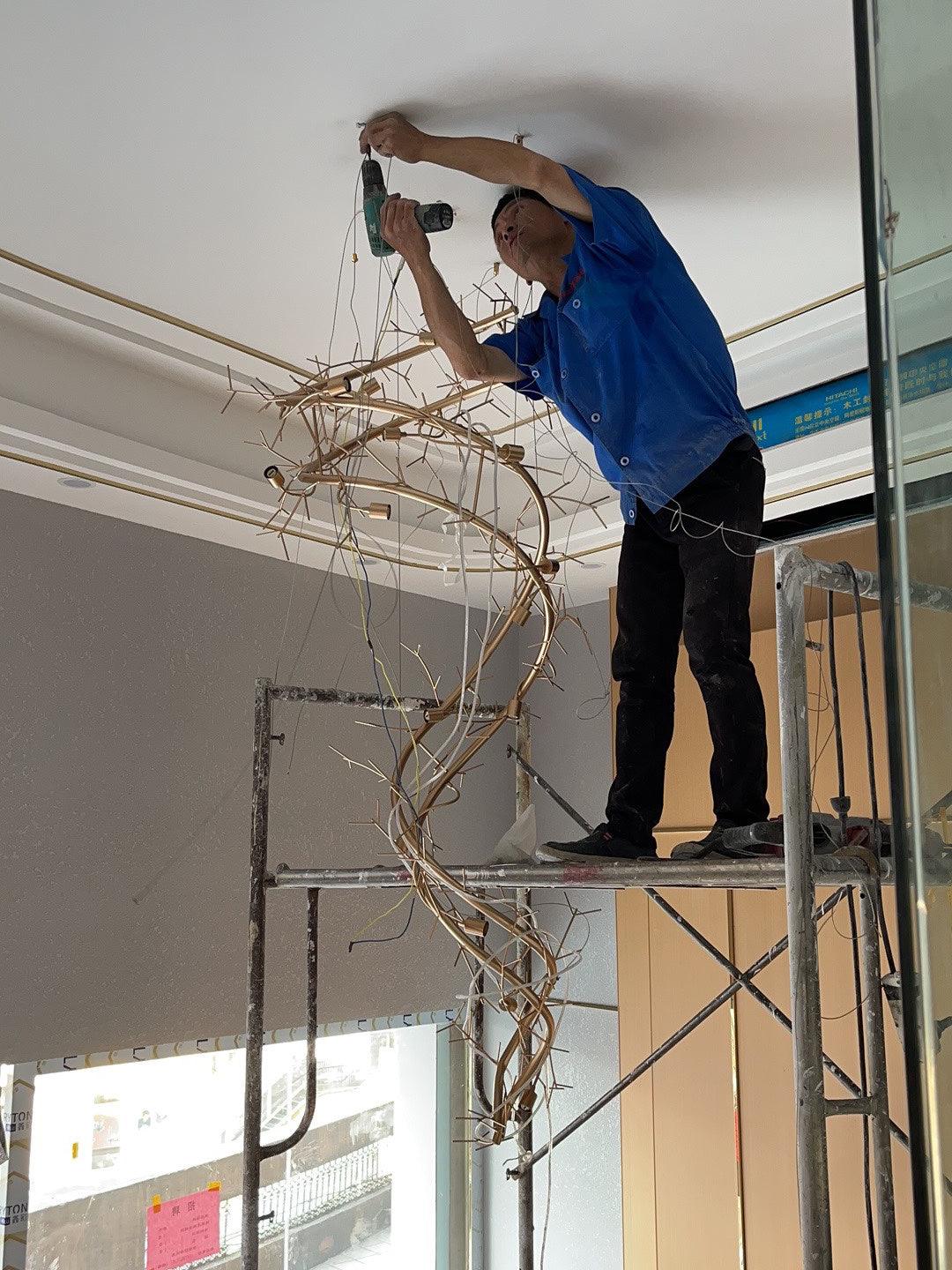 Eloria Lustre Cascade Florale Spirale Élégante - Neutralighting