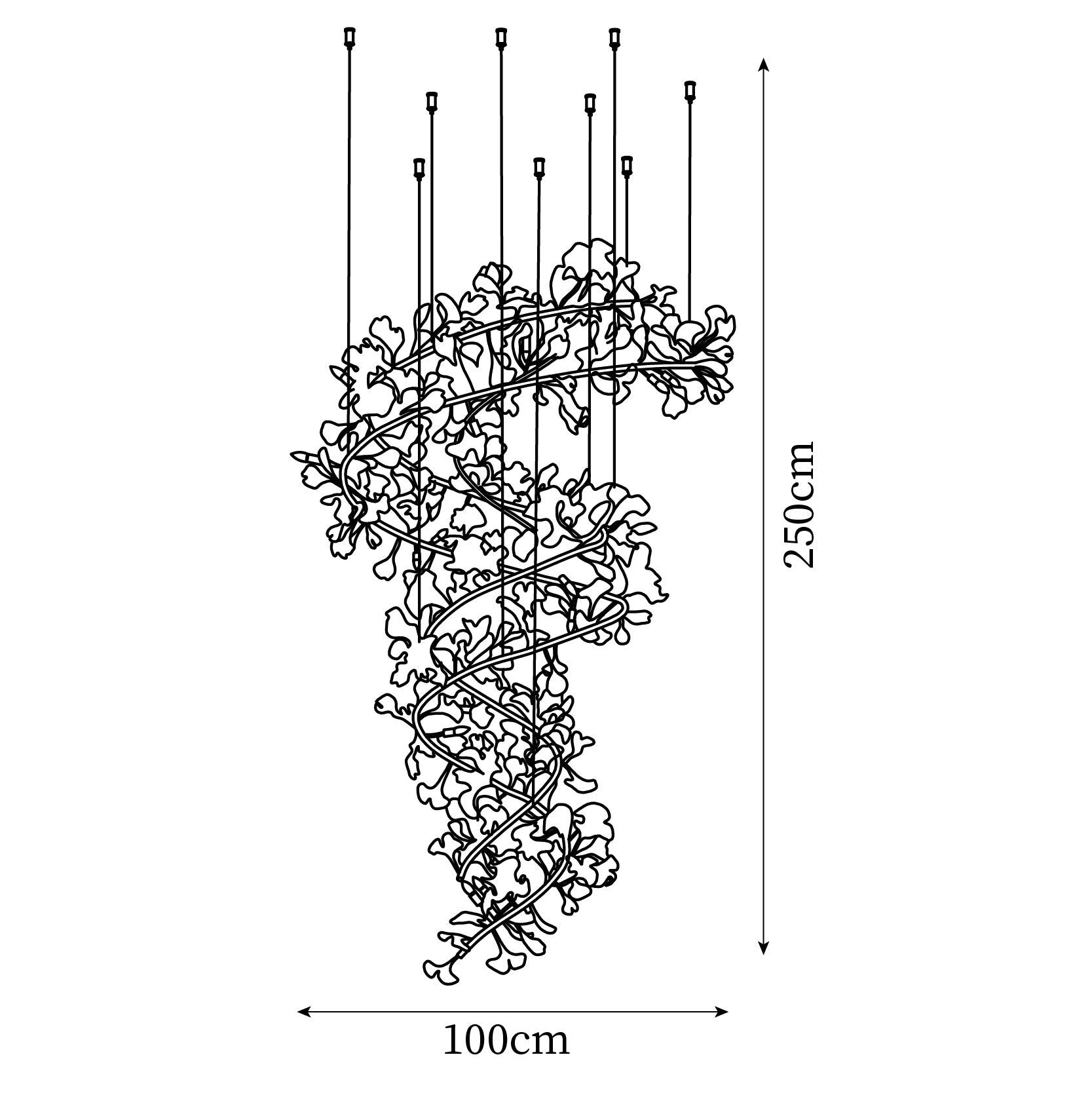 Eloria Lustre Cascade Florale Spirale Élégante - Neutralighting
