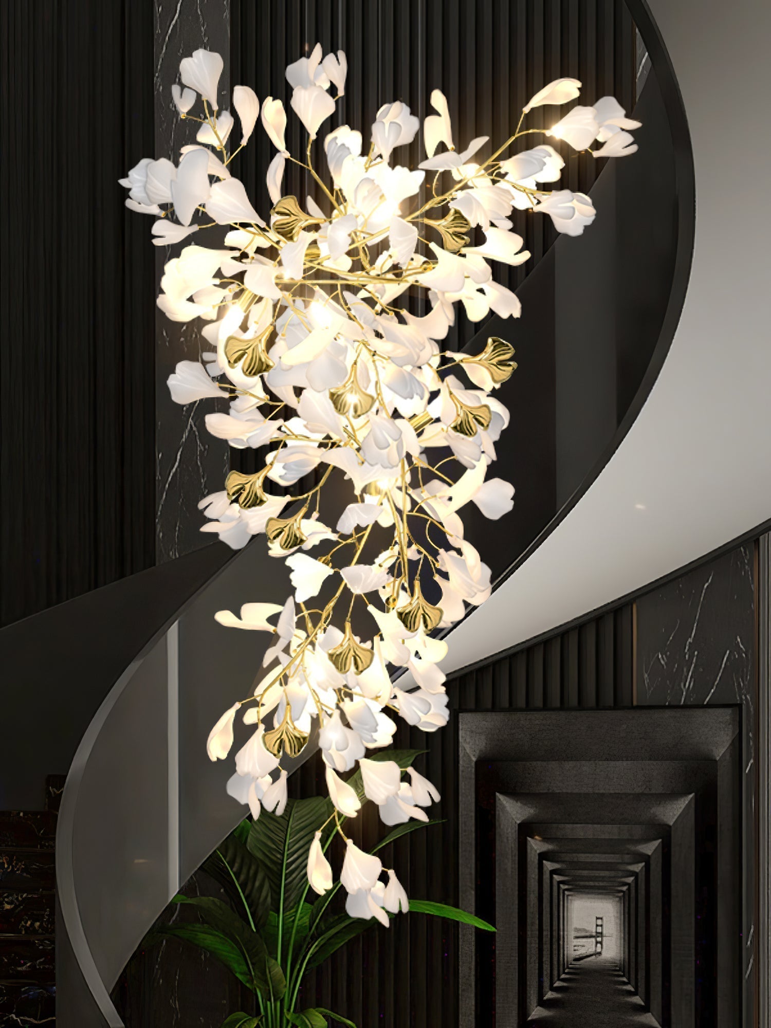 Ilvyniel Gingko Chandelier - Blowlighting