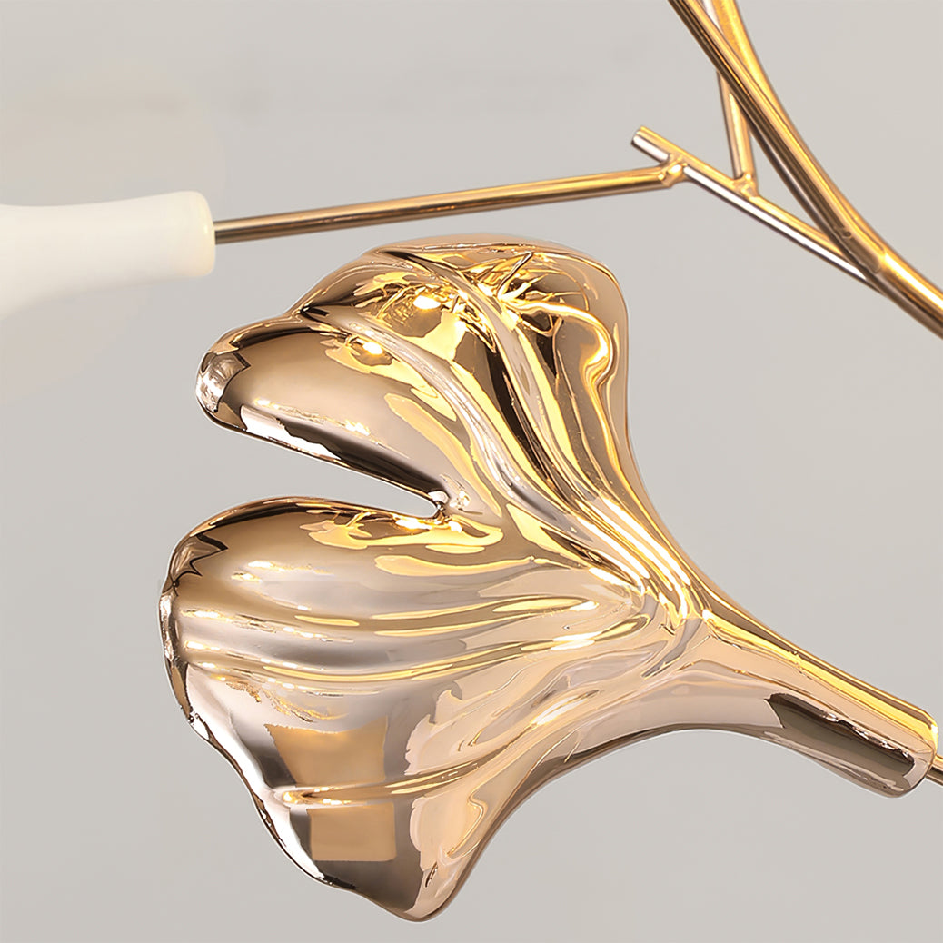 Ella Lampadaire en Céramique avec Feuilles de Ginkgo