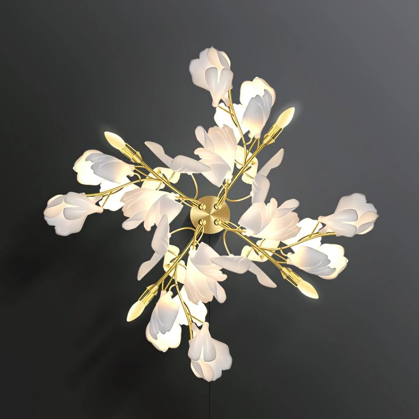 Lustra Wall Lamp Gingko Flowers Brass - Neutralighting