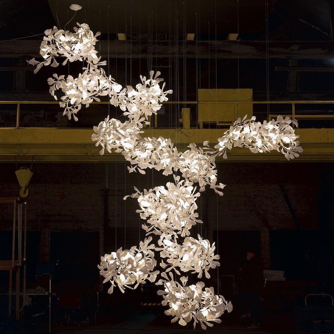 Gingko Lustre Feuille Forme Suspension Nature Inspiré - Neutralighting